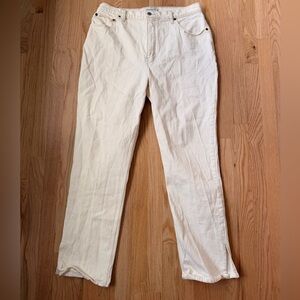 Abercrombie & Fitch Women's Straight Leg Cream Jeans